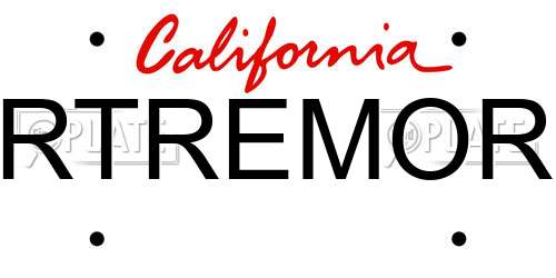 RTREMOR California License Plate