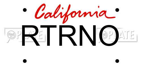 RTRNO California License Plate