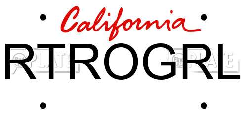RTROGRL California License Plate