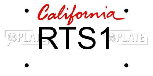 RTS1 California License Plate