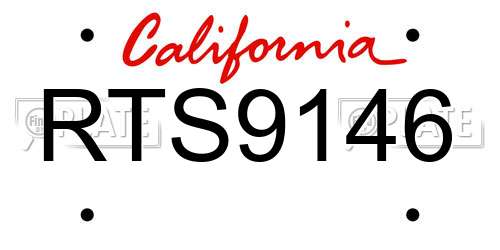 RTS9146 California License Plate