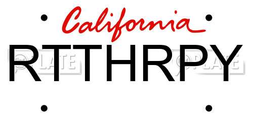 RTTHRPY California License Plate