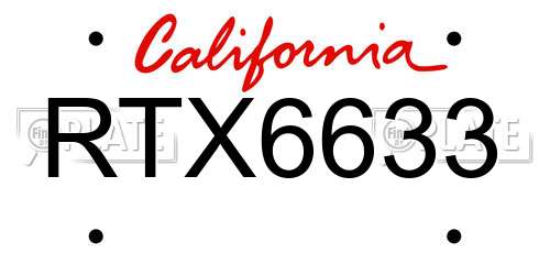 RTX6633 California License Plate