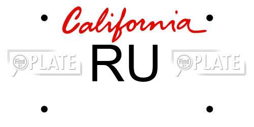 RU California License Plate