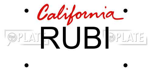 RUBI California License Plate