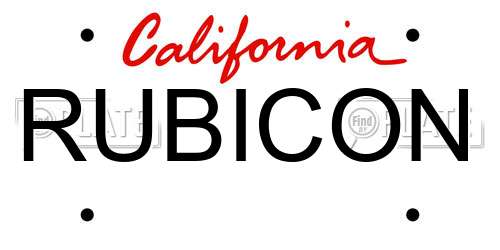 RUBICON California License Plate