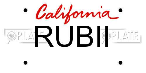 RUBII California License Plate
