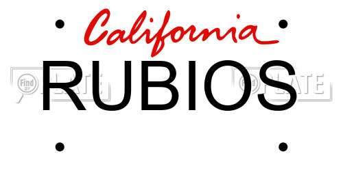 RUBIOS California License Plate