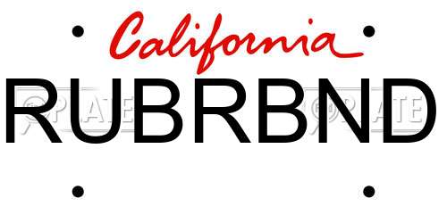 RUBRBND California License Plate