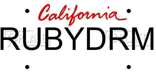 RUBYDRM California License Plate