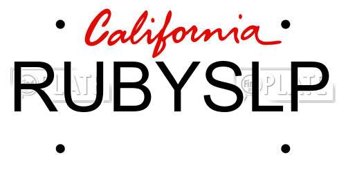 RUBYSLP California License Plate