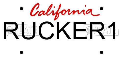 RUCKER1 California License Plate