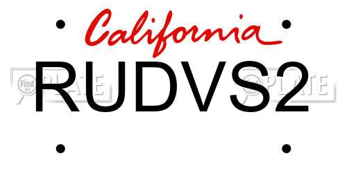 RUDVS2 California License Plate