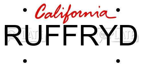 RUFFRYD California License Plate