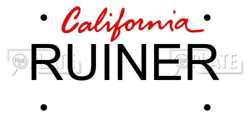 RUINER California License Plate