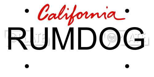 RUMDOG California License Plate