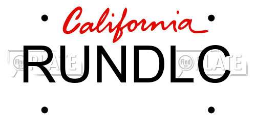 RUNDLC California License Plate