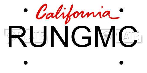 RUNGMC California License Plate