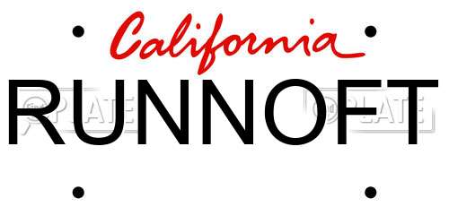 RUNNOFT California License Plate