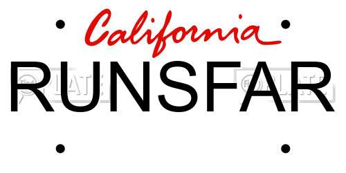 RUNSFAR California License Plate