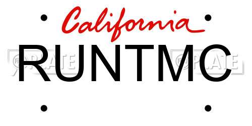 RUNTMC California License Plate