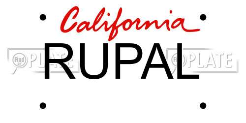 RUPAL California License Plate