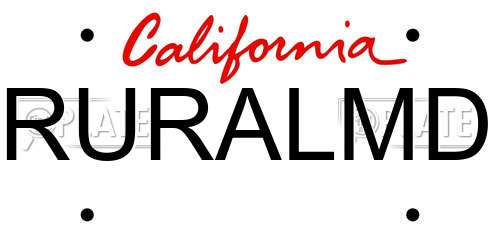 RURALMD California License Plate