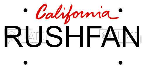RUSHFAN California License Plate