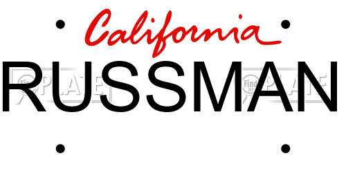 RUSSMAN California License Plate