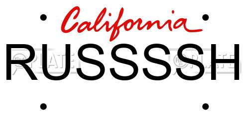 RUSSSSH California License Plate