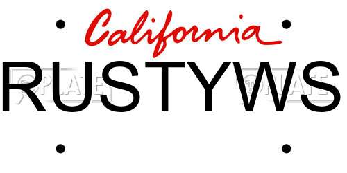 RUSTYWS California License Plate