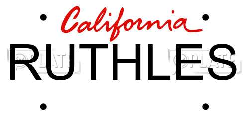 RUTHLES California License Plate