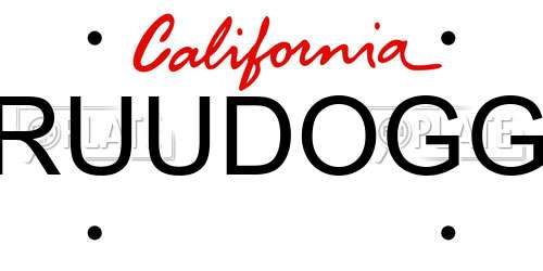 RUUDOGG California License Plate