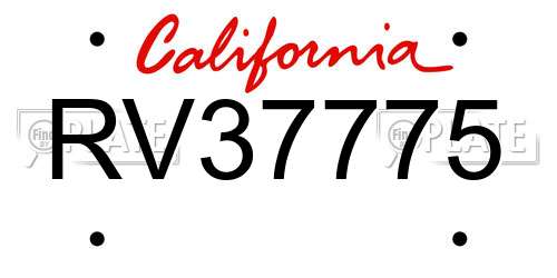 RV37775 California License Plate