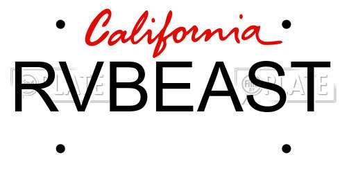 RVBEAST California License Plate