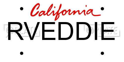RVEDDIE California License Plate