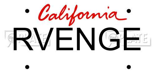 RVENGE California License Plate