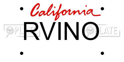 RVINO California License Plate