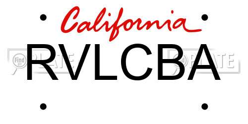 RVLCBA California License Plate
