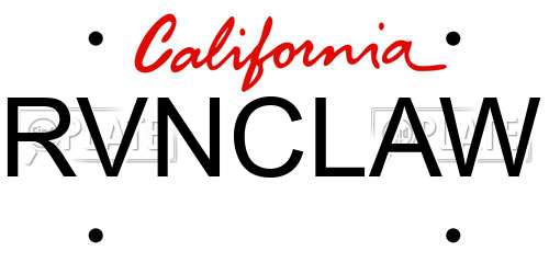 RVNCLAW California License Plate