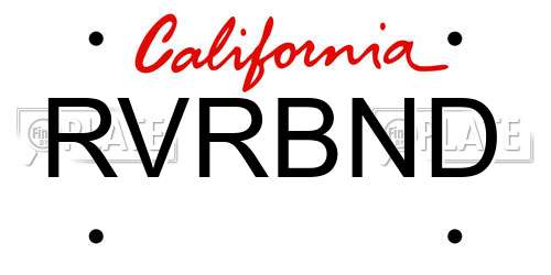 RVRBND California License Plate
