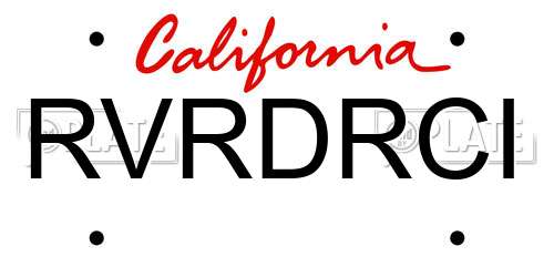 RVRDRCI California License Plate
