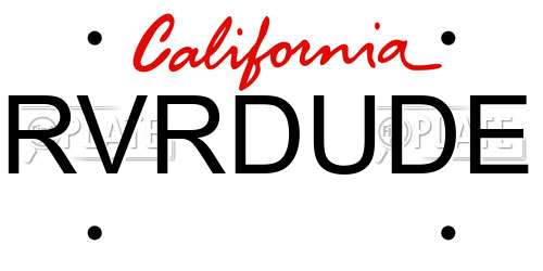 RVRDUDE California License Plate