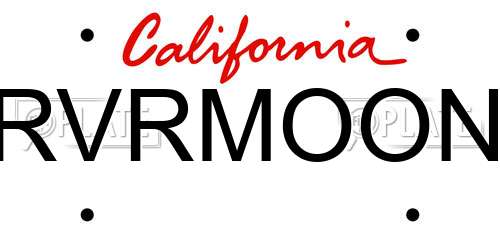 RVRMOON California License Plate
