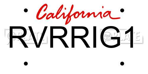 RVRRIG1 California License Plate