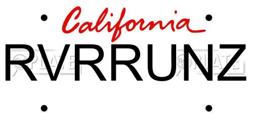 RVRRUNZ California License Plate
