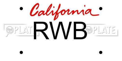 RWB California License Plate