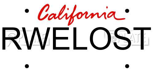 RWELOST California License Plate