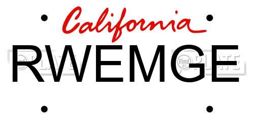RWEMGE California License Plate