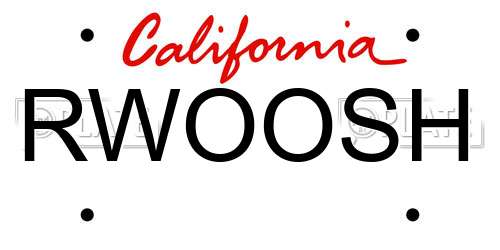 RWOOSH California License Plate
